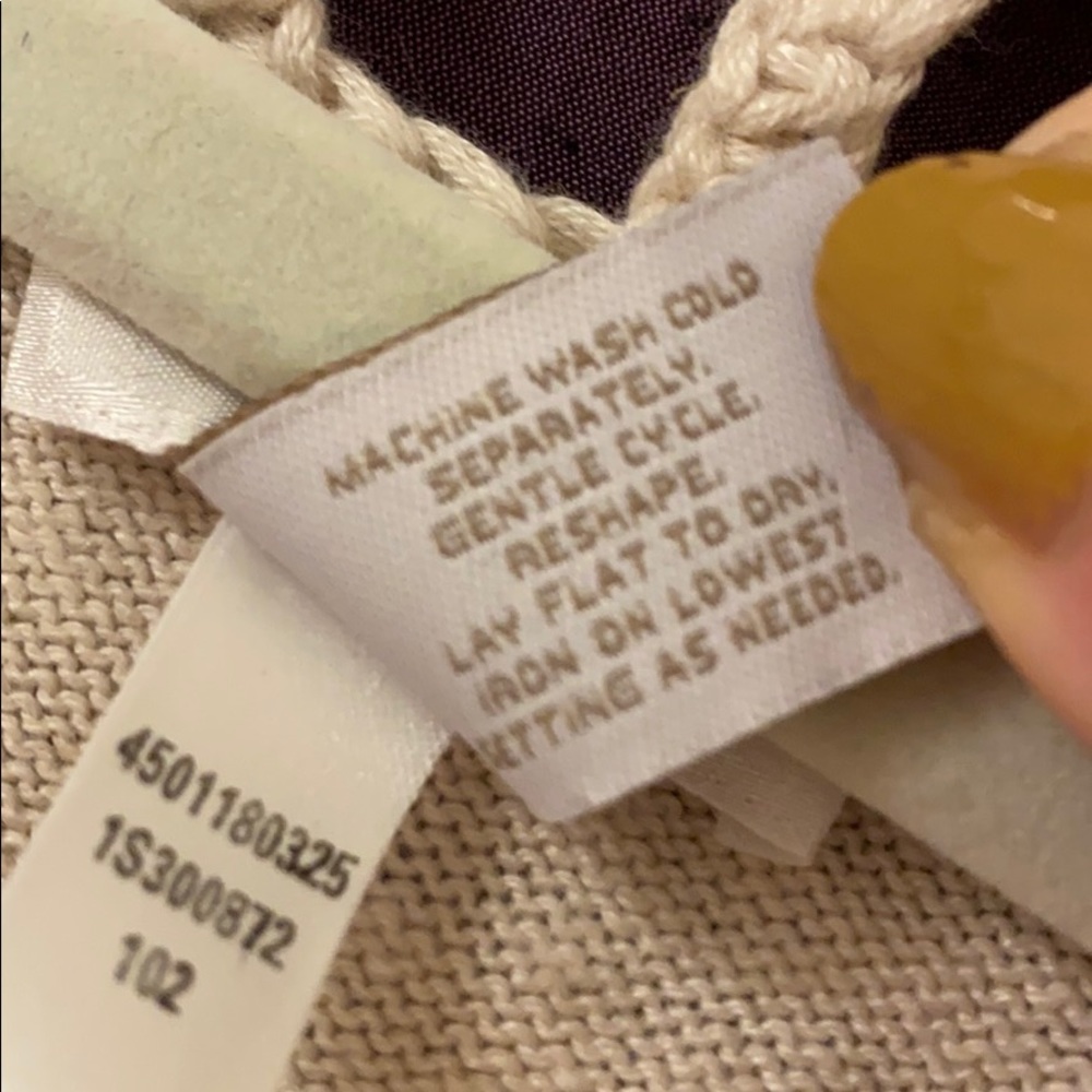 Chico’s Linen Blend Macramé Zippered Cardigan - Picture 7 of 7